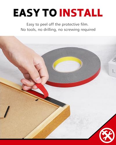 HitLights Double Sided Tape Heavy Duty, Strong Adhesive, 50ft x 0.5in - size: 0.5 in x 50 ft