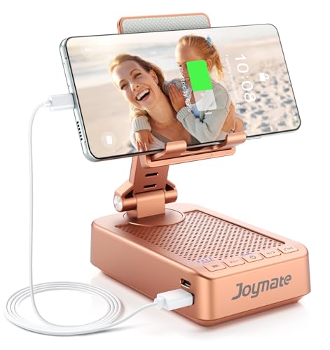 Gifts for Women Girls, Bluetooth Speaker Phone Stand with Charging Function - color: Rose Gold