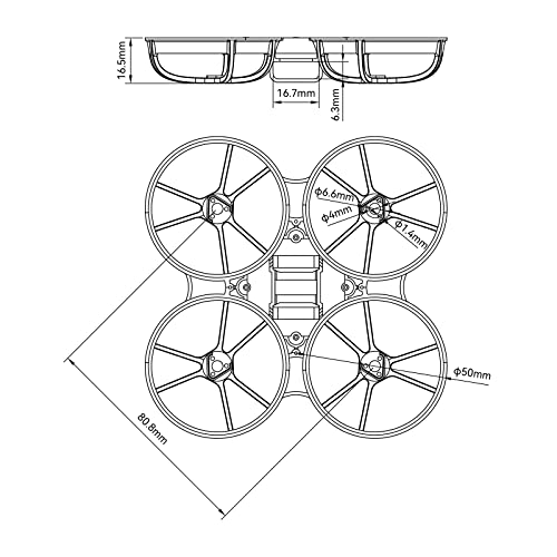 BETAFPV 2pcs Meteor75 Pro Brushless Whoop Frame Kit-Black&Blue