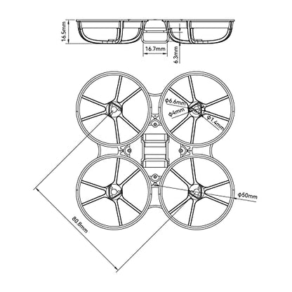 BETAFPV 2pcs Meteor75 Pro Brushless Whoop Frame Kit-Black&Blue