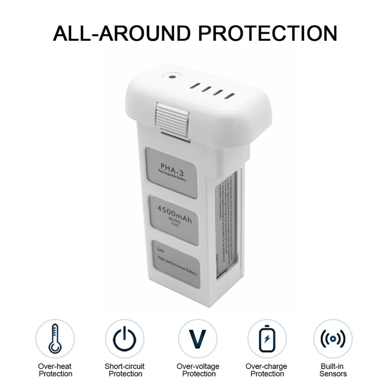 Phantom 3 Battery 2 Pack, 4500mAh 15.2V Upgraded Intelligent Flight Battery for DJI Phantom 3 Standard/3 Pro/3 Advanced/3 4K/3 SE Drone - size: 2 Pack