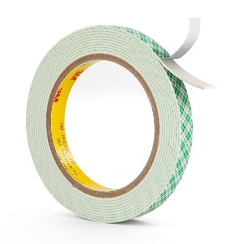 3M Double Sided Foam Tape 0.5" x 10Ft White 4026 Double Coated Urethane Adhesion Polyurethane Tape for Mounting Signs Craft DIY Projects Cards, 1 Pack - size: 0.5"×10ft