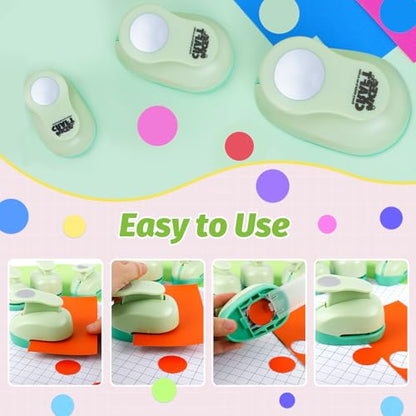 UCEC Circle Cutter, 3 Pcs Circle Puncher, 1 3/8 5/8 Inch Craft Hole Punch - color: circle, size: 3pack Circle + 30 Paper
