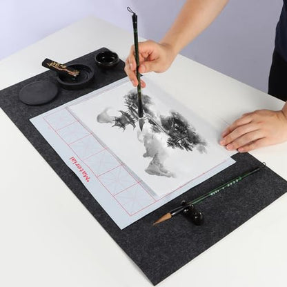 Chinese Calligraphy Set Japanese Calligraphy Kit for Beginners-Red - color: Red
