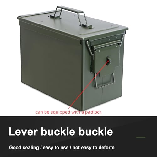 Ammo Can & Ammo Case, Fireproof & Waterproof Metal Storage Box - Perfect for Ammo, Lithium Batteries & RC Car Batteries (Without Lock, Black-13 * 7.2 * 9") - color: Black-13×7.2×9", style: Without Lock