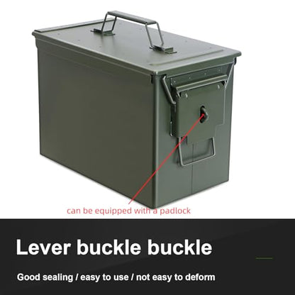 Ammo Can & Ammo Case, Fireproof & Waterproof Metal Storage Box - Perfect for Ammo, Lithium Batteries & RC Car Batteries (Without Lock, Black-13 * 7.2 * 9") - color: Black-13×7.2×9", style: Without Lock