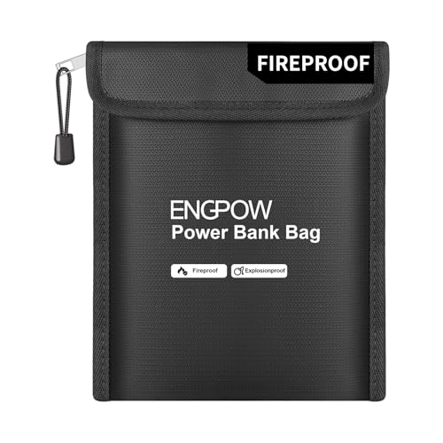 ENGPOW Fireproof Organizer Travel Safe Bag, Portable Electronic Carry Case - size: 9'' x 7''