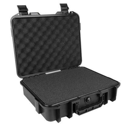 Hard Case|Hard Case, Waterproof Shockproof with EVA Sponge, Carrying Tool Storage Box with Handle, Safety Lock Hole, and Air Guide Valve for Drones, Camera, Equipments