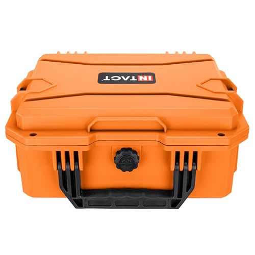 Eylar 13.8" Intact Series Compact Hard Camera Case, Lightweight and Durable Stacker Design with Foam - color: Orange