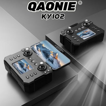 KY102 Drone with Screen Controller with SD card, 2 batteries. (2 batteries - Black) - color: 2 batteries - Black