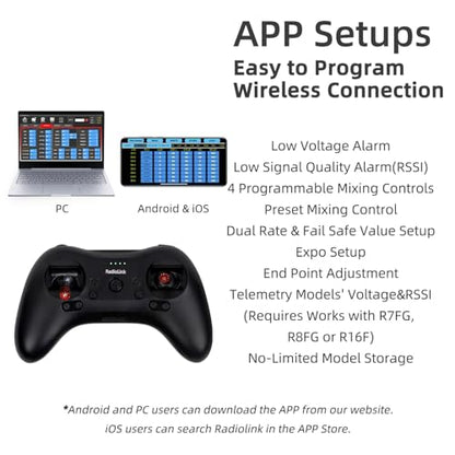 Radiolink T8S 8 Channels 2.4G Pocket RC Transmitter and R8EF Receiver - color: Left Stick Not Self Center