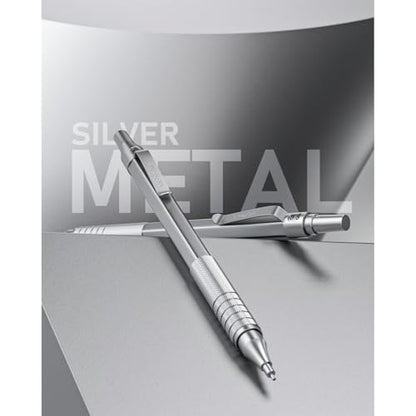 Nicpro Metal Mechanical Pencil Set with Case, 0.5mm Art Pencil, 3 Pack - color: Silver, style: 0.5 MM