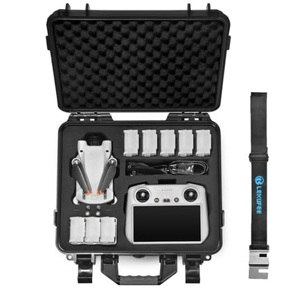 Lekufee Waterproof Hard Case for DJI Mini 4 Pro,Mini 3 Pro / 3 Drone,DJI RC 2, RC N3 / N2 / N1 and other Accessories(Case Only)