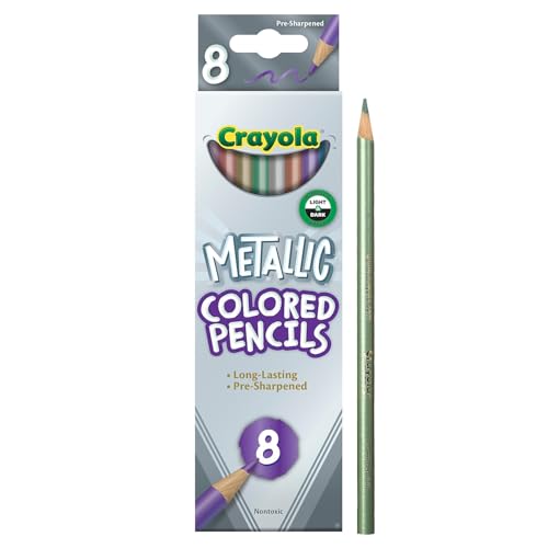 Crayola 68-3708 Metallic Colored Pencils 8 Pack