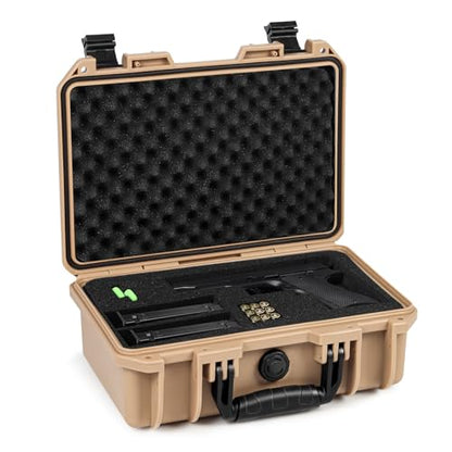 SEKKVY Gun Case for Handguns, Pistol Case Hard Shell - color: 1-Pistol Case, Tan