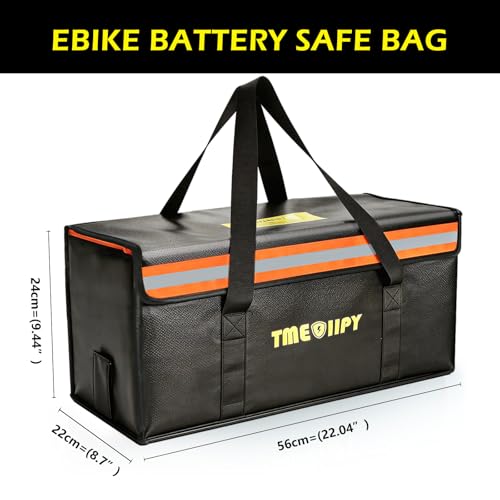 TMEOIIPY Ebike Battery Bag, Fireproof Large Capacity for Charging - style: 22 X 9.5 X 9.5in