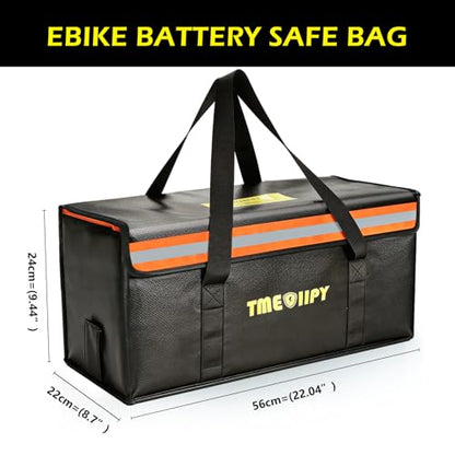 TMEOIIPY Ebike Battery Bag, Fireproof Large Capacity for Charging - style: 22 X 9.5 X 9.5in