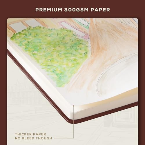 Beechmore Books A4 8.5x11 Mixed Media Sketchbook 300 GSM/140lb - color: Chestnut Brown, size: A4 - 8.5" x 11.5" Large