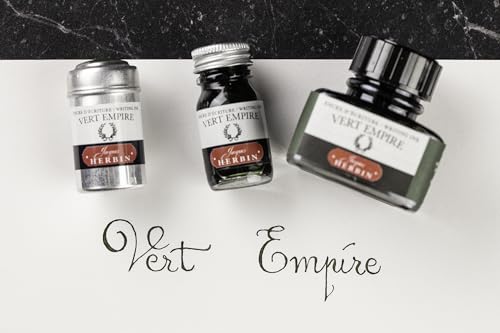 Herbin Bottled Fountain Pen Ink, 10ml - Empire Green - color: Cloud Gray, size: 0.3 fl oz