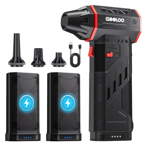 GOOLOO F5 Compressed Air Duster, 2 Swappable and Removable Batteries - size: Dual Batteries-F5