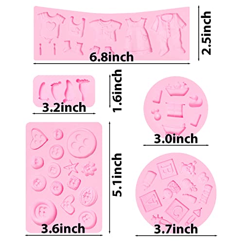Baby Shower Silicone Fondant Molds Set for Chocolate Candy