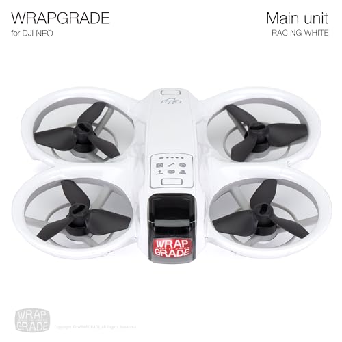 WRAPGRADE Skin Sticker Compatible with DJI NEO Full Wrap (Racing White) - color: Racing White