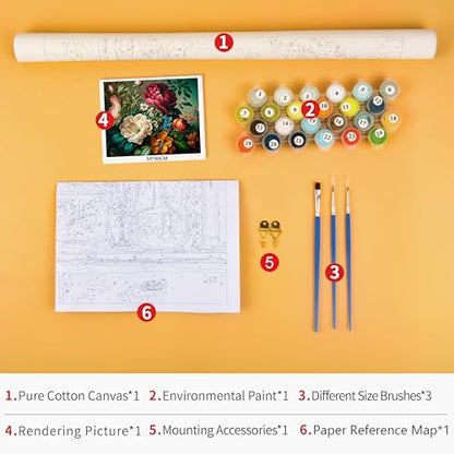 TUMOVO Flower Bunch Paint by Numbers Kit for Adults - color: Beautiful