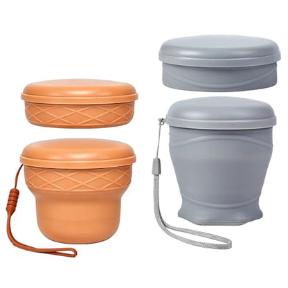 IYYI Collapsible Cup for Travel, Upgraded Foldable Cup with Lid - color: Gray+Brown