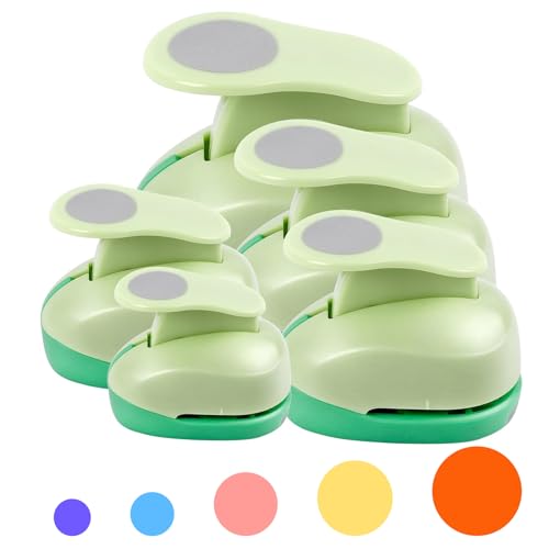 UCEC Circle Punch Craft Hole Punch for Paper Crafting 5 Different Size - color: circle, size: 5pack, 3/8+5/8+1+1.5+2in