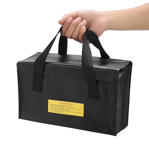 Fireproof Explosion-Proof Bag for Lithium – Airtight Safety Pouch Power Banks Storage, Portable Hazardous Items Container Travel Workplace Use(Black)