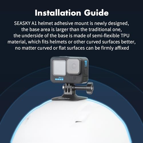 SEASKY A1 Sports Camera Flexible Adhesive Helmet Mount use Genuine 3M
