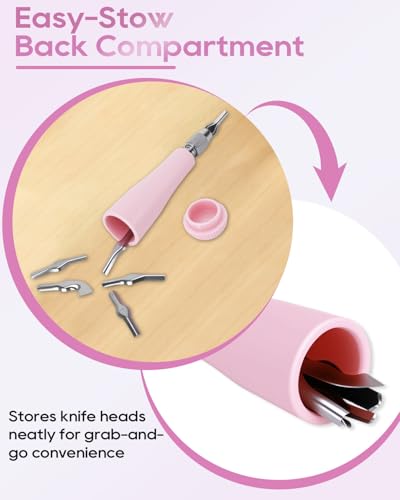 UCEC Pink 6-Blade Linocut Carving Kit for Stamp Making & Block Printing - color: 1pc Linoleum Knife(pink)