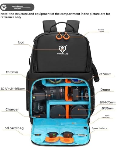 Camera Backpack, Large Capacity Outdoor DSLR Backpack, Compatible with 15.6-Inch Laptops, Green - color: 9013-green