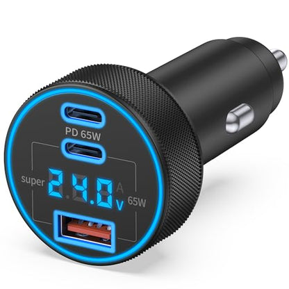 Car Charger USB C, 130W 3-Port Fast Cigarette Lighter USB Charger Adapter