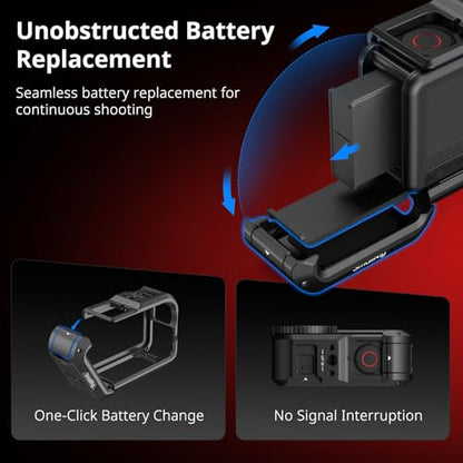SMALLRIG Aluminum Cage for DJI Osmo Action 6 with Expansion Interfaces-5888 - style: Basic Cage
