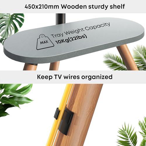Easel TV-Stand for 43-65‘‘ TVs - Tripod, Swivel, Portable, Black Walnut - color: Black