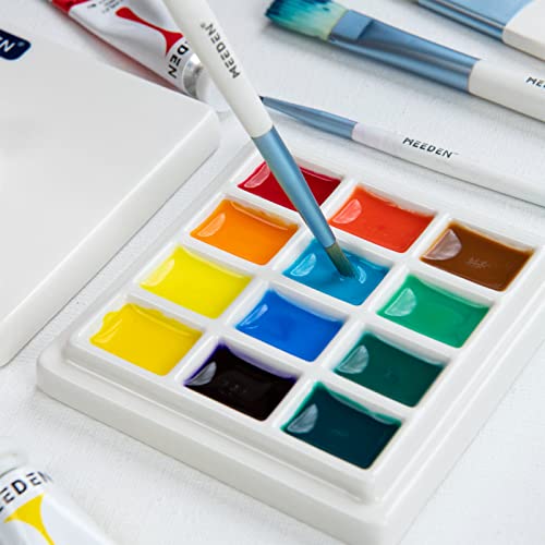 MEEDEN 3 Pack Ceramic Palettes with Cover: 12-Well Mixing Tray - size: 12-well (3 pcs)
