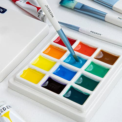 MEEDEN 3 Pack Ceramic Palettes with Cover: 12-Well Mixing Tray - size: 12-well (3 pcs)