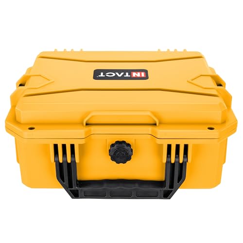 Eylar 13.8" Intact Series Compact Hard Camera Case, Lightweight and Durable Stacker Design with Foam - color: Yellow