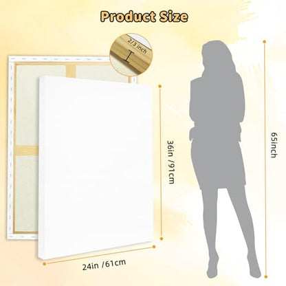 2-Pack 24x36 Stretched Canvas 13.4oz Warp-Resistant for Oil & Acrylic - size: 2pk - 24"x 36"