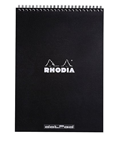 Rhodia Wirebound Notepad, A4, Dot - Black (185039C) - color: Black, size: A4, style: Dot