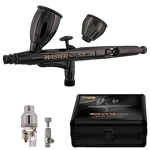 Master Elite Plus Airbrush Set Model 120 Dual Action Airbrush Kit with Case - size: .3mm