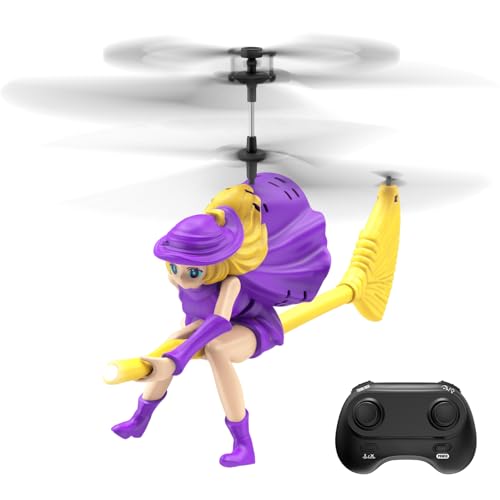 Flying Witch Toy for Kids, Halloween Remote Control Flying Toy - color: Purple