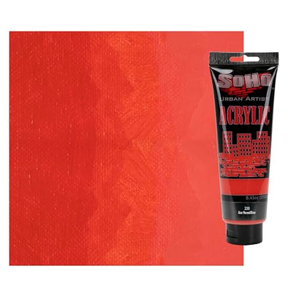 Soho Urban Artist Heavy Body Acrylic Paint - 250 ml Tube - Azo Vermilion - Thick, Rich Color, Excellent Coverage, Professional Quality - Artists Acrylic Paint - color: Azo Vermilion, size: 8.45 Fl Oz (Pack of 1)