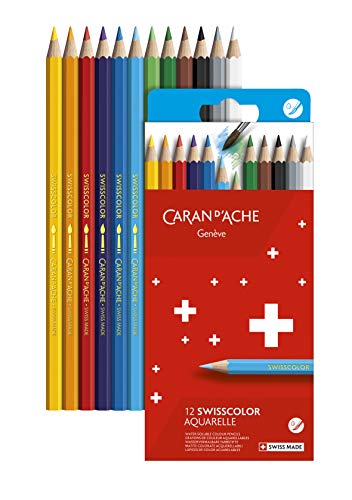 Caran d'Ache Swisscolor Cardboard Watercolor Pencil 12 Colors
