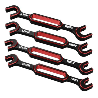 RC Car Turnbuckle Wrenches 3.0/3.2/3.5/3.7/4.0/5.0/5.5/6.0mm, 4PCS Red - color: Red