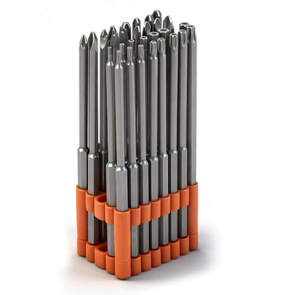HORUSDY 32-Piece 1/4" Shan Extra Long Security Power Bit Set, 6" Long Tamper Proof Security Bits, S2 Steel. - style: Extra Long Security Power Bit Set