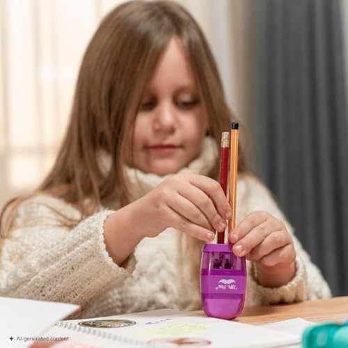 Mr. Pen- Pencil Sharpener & Eraser, 4 Pack - color: Red, Purple, Blue, Green, size: 4 Pack