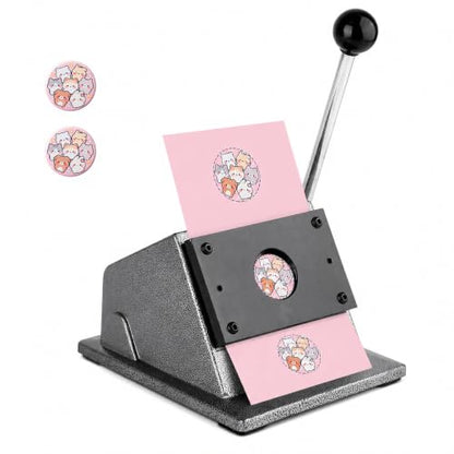 Taddien Round Badge Maker, 35mm (1.38in) Cut Size Round Die Cutter - color: 35mm (1.38in) Cut Size