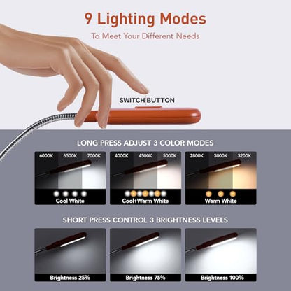 VAVOFO Rechargeable Reading Light, Clip on Book Light for Reading in Bed - color: Mocha Brown